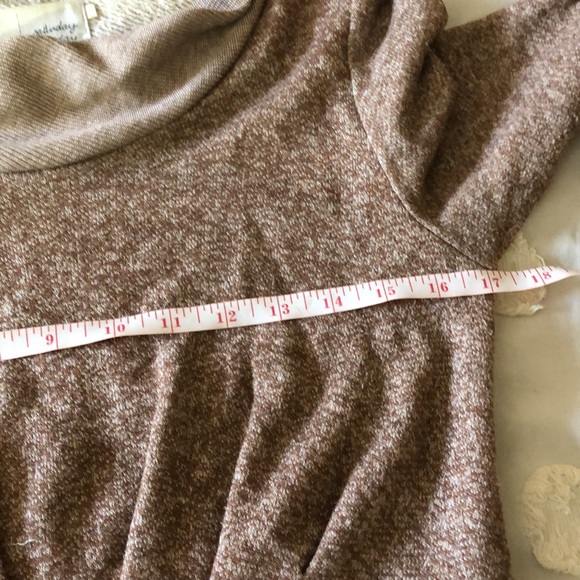 Anthropologie Saturday Sunday Taupe Tan Sweatshirt Dress - Picture 11 of 12
